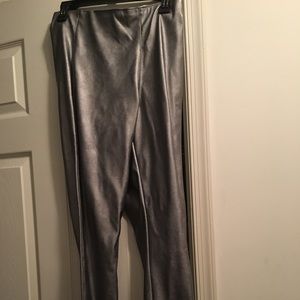 Silver faux leather pant